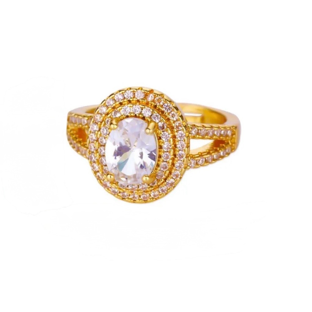 Gold PVD Coated Adjustable Halo Ring